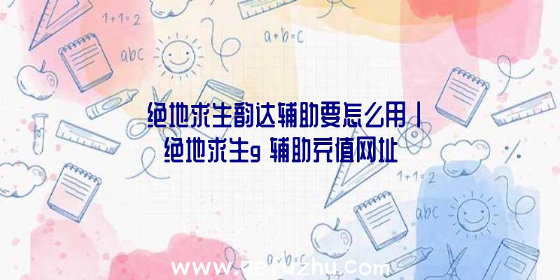 「绝地求生韵达辅助要怎么用」|绝地求生g